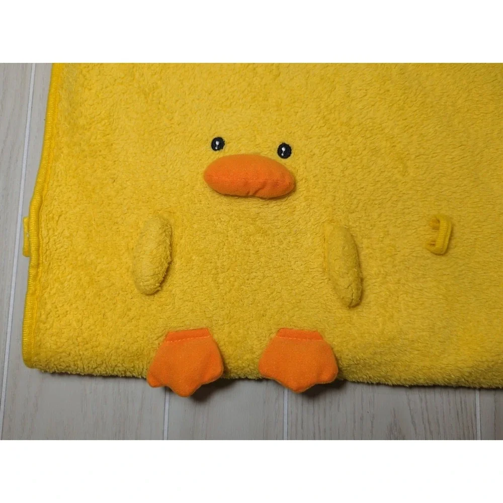 Yellow duck duckling roll up travel plush Baby Blanket 3D face feet wings